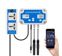 Cpolebev W2839 WiFi DéTecteur de Qualité de L'Eau PH/ORP/TEMP éLectrode BNC Type Sonde pour Aquarium Hydroponique Moniteur Prise Ue