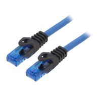 CPP001 Patch cord U/UTP 6a fil Cu bleu 1m 24AWG anti-rayonnements LOGILINK