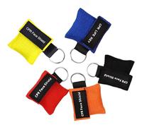 CPR Masque Keychain, Secours Boucliers de Visage, CPR Masque Porte-clés, 5 Pièces Masque de Réanimation Cardio-pulmonaire, avec Barrière de Respiration à Sens Unique, 5 x 5cm