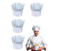 CPRNQY Lot de 4 toques de cuisinier, costume de cuisinier pour homme, femme, professionnel, restaurant, cuisine, barbecue, pâtisserie, réglable, toque de chef pour homme et femme, hôtel, restaurant