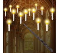 CPROSP 22x Bougie Flottante LED avec Baguette, Bougies LED Sapin de Noël avec Minuterie, Pour les Mariages, les Fêtes de Table, le Nouvel An, les Décorations de Noël, Alimenté par Batterie