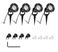 CPROSP 4PCS 5W GU10 Spots Etanche pour Extérieur, Jardin, Chemin, Allé | De Jardin Ampoules Blanc Chaud Lampes Solaires; AC85-265V; 3000K