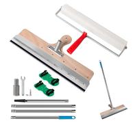 CPROSP 4pcs Kit D'outils de Ciment Autonivelant, Autonivelant Grattoirs 56cm+Rouleaux Débulleurs 47cm +Chaussure a Pointe Ragreage 30cm+Manche Télescopique 200cm, Outil de Lissage