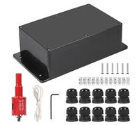 CPROSP Boîte de Dérivation Étanche Exterieur Noir, Boîte Carrée IP65, 230 x 150 x 85 mm, avec Passe Cable pour Ø6-12 mm avec Poignée de Retenue, avec Foret Métallique et Passe-Câbles
