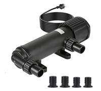 CPROSP CUV-209 Stérilisateur UV-C 9W pour Bassin 1500l/h | Clarificateur d'eau Anti-Algues | Traitement sans Chimie jusqu'à 15m³ | Adaptateurs 19-38mm | Câble 3m | IP44