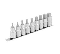 CPROSP Jeu de 9 Douilles Allen 1/2", Douilles Allen 4 5 6 7 8 10 12 14 16 mm, 6 Pans Creux avec Guide Métallique, Six Pans Extérieurs 1/2" avec Mallette en Plastique pour Clé à Chocs