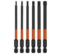 CPROSP Lot de 6 Embouts de Tournevis Magnétiques 1/4", Embout Allen Long 100 mm, Tige Hexagonale S2, H2, H2,5, H3, H4, H5, H6, Clé Allen