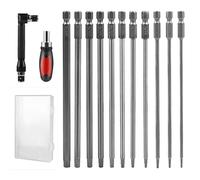 CPROSP Tournevis à Main Sets avec 2 Tournevis à Cliquet Magnétique, 11PCS Torx Hex Tige 150mm, S2 Alliage d'Acier, T5 T6 T7 T8 T9 T10 T15 T20 T25 T27 T30 T40, Embouts Magnétiques