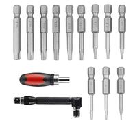 CPROSP Tournevis à Main Sets avec 2 Tournevis à Cliquet Magnétique, 11PCS Torx Hex Tige 50mm, S2 Alliage d'Acier, T5 T6 T7 T8 T9 T10 T15 T20 T25 T27 T30 T40, Embouts Magnétiques