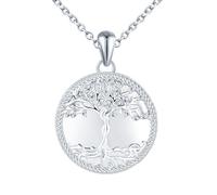 CPSLOVE Colliers photos en argent 925 pour femme, Médaillon créatif, Pendentif d'arbre de vie élégant, Bijoux fantaisie, Argent