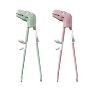 CPSYTE Baguette Chinoise Enfant Baguettes Amusantes pour Enfants Baguette Chinoise Debutant Baguette Enfant Apprentissage pour Débutants/Enfants Gauchers ou Droitiers(Rose et Vert)