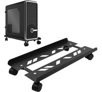 Cpu Stand, Computer Case Stand, Mobile Cpu Stand, Desktop Pc Tower Stand With 4 Lockable Wheels For Gamer Processor Adjustable Black (49×19.5-25cm)
