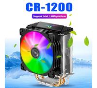 CPU tour de refroidissement, dissipateur thermique, 2 caloducs, pour Intel LGA CR-1200 775 1150 AMD AM2/1155, 92mm RGB, 3 broches, 3/4