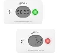 CPVAN Détecteur de Monoxyde de Carbone 3 en 1, Détecteur de Gaz CO 10 Ans avec Batterie Remplaçable de 4 Ans, Détecteur de CO avec Température et Humidité, Conforme Norme Européenne en 50291,2 Pièces