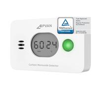 CPVAN Détecteur de Monoxyde de Carbone 3 en 1, Détecteur de Gaz CO 10 Ans avec Batterie Remplaçable de 4 Ans, Détecteur de CO avec Température et Humidité, Conforme Norme Européenne en 50291