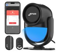 CPVAN Système d'alarme WiFi maison avec détecteur de mouvement PIR, kit d'alarme intelligent sans fil DIY avec capteurs de porte/fenêtre pour la sécurité - Alarme locale et notification d'application