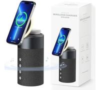 CPWO-Chargeur Sans Fil Avec Chargeur Mag-Safe,Haut-Parleur Bluetooth,Chargeur Magnétique Sans Fil 2 En 1 Avec Veilleuse Pour Iphone 16/15/14/13/12 Series,Airpods Pro/4/3/2