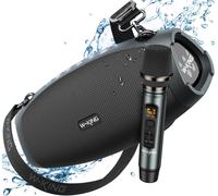CPWO-Enceinte Bluetooth Puissante Avec Microphone Sans Fil,Haut-Parleurs D'Extérieur 120W Peak 70W Sans Fil Étanche,Triple Radiateurs Passifs-Basse Profondes/Dsp/Banque De Puissance/Tf/Aux/Eq/Opener