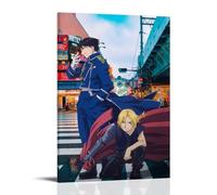 CPXBLHHW Fullmetal Alchemist Poster sur toile de dessin animé classique - Décoration murale pour chambre à coucher - 60 x 90 cm - Style cadre