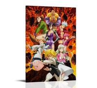 CPXBLHHW Poster sur toile The Seven Deadly Sins - Art mural classique - Décoration murale pour chambre à coucher - 60 x 90 cm - Style cadre