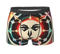 CPyuqw Boxer pour homme - Léger et extensible - Motif flèches et triangles - Imprimé cerf - Short athlétique respirant pour un usage quotidien, Noir , M