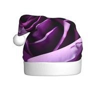 CPyuqw Chapeau de Noël festif pour adultes - Chapeau de Père Noël unisexe avec motif imprimé rose violette