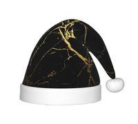 CPyuqw Chapeau de Père Noël festif doré et noir imprimé pour enfants - Couvre-chef chaud pour les fêtes d'hiver, Noël et le Nouvel An