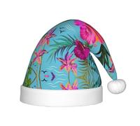 CPyuqw Chapeau de Père Noël imprimé Hello Hawaï pour enfants - Couvre-chef chaud pour fêtes d'hiver, Noël et Nouvel An