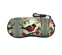CPyuqw Étui à lunettes imprimé rose jaune - Boîte de protection souple à fermeture éclair pour homme et femme - Jolie pochette portable, Note de musique Oiseaux Bleu sarcelle, taille unique