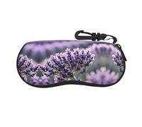 CPyuqw Étui à lunettes imprimé vieille plaque d'immatriculation - Boîte de protection souple à fermeture éclair pour homme et femme - Jolie pochette portable, Fleur de lavande., taille unique