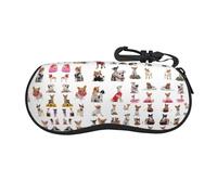 CPyuqw Étui à lunettes mignon avec fermeture éclair pour homme et femme - Motif girafes amusantes, Joli motif carlin chihuahua., taille unique