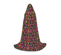 CPyuqw L Halloween Cape à capuche - Unisexe Hawaïen imprimé floral Cosplay Robe pour Víspera de Todos los Santos, fête, carnaval