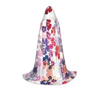CPyuqw L Halloween Cape à capuche - Unisexe - Imprimé floral hawaïen - Robe Cosplay pour Víspera de Todos los Santos, fête, carnaval