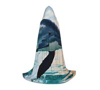 CPyuqw L Halloween Cape à capuche - Unisexe mignon dauphin sautant imprimé robe cosplay pour Víspera de Todos los Santos, fête, carnaval