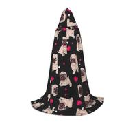CPyuqw L Halloween Cape à capuche - Unisexe mignon imprimé carlin robe Cosplay pour Víspera de Todos los Santos, fête, carnaval