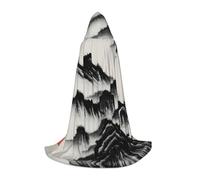 CPyuqw L Halloween Cape à capuche - Unisexe Peinture de paysage chinois Imprimer Cosplay Robe pour Víspera de Todos los Santos, fête, carnaval