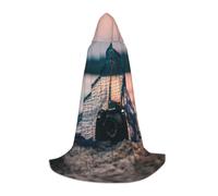 CPyuqw M Halloween Cape à capuche - Unisexe Étoile de mer Filet de pêche Imprimé Cosplay Robe pour Víspera de Todos los Santos, fête, carnaval