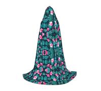 CPyuqw M Halloween Cape à capuche - Unisexe Hawaï Rose Imprimé Fleur Cosplay Robe pour Víspera de Todos los Santos, fête, carnaval