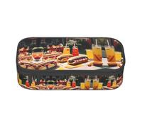CPyuqw One Basket Trousse à crayons avec imprimé citrons - Organisateur de stylos, fournitures scolaires, papeterie, maquillage et utilisation au bureau, Hot Dogs and Limonade, Taille unique, Cartable