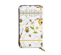 CPyuqw Portefeuille en cuir coloré avec impression artistique pour homme et femme - Pochette avec porte-cartes et compartiment pour chéquier, Flying Bees Marguerite miel, Taille unique