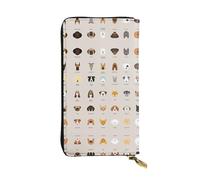 CPyuqw Portefeuille en cuir imprimé floral avec papillon pour homme et femme - Pochette avec porte-cartes et compartiment pour chèques, Race de chien., Taille unique