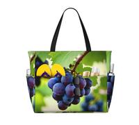 CPyuqw Pretty Koi Fish Print Sac de voyage de plage de grande capacité avec fermeture éclair et pliable pour vacances en famille, croisières et camping, violet, Taille unique