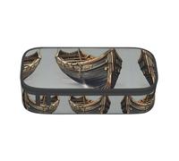 CPyuqw Purple Butterfly Print Pencil Case - Multi-usages Pen Organizer, School Supplies, Papeterie, Maquillage et Bureau, Anciens bateaux vikings, Taille unique, Cartable