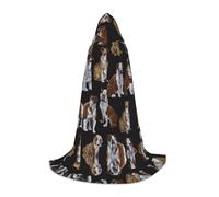 CPyuqw S Halloween Cape à capuche - Unisexe Imprimé bouledogues anglais Cosplay Robe pour Víspera de Todos los Santos, fête, carnaval