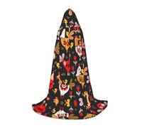 CPyuqw S Halloween Cape à capuche - Unisexe mignon Coq Poules Imprimés Robe Cosplay pour Víspera de Todos los Santos, fête, carnaval