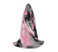 CPyuqw S Halloween Cape à capuche - Unisexe Rose Encre Abstrait Marbre Gris Impression Artistique Cosplay Robe pour Víspera de Todos los Santos, fête, carnaval