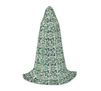 CPyuqw S Halloween Cape à capuche - Unisexe Vert feuilles de palmier imprimé rose Robe Cosplay pour Víspera de Todos los Santos, fête, carnaval