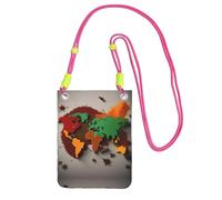 CPyuqw Sac à bandoulière noir pour femme - Sac à bandoulière universel avec imprimé carte du monde en épices - Sac léger pour les activités de plein air, Fuchsia, Taille unique