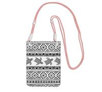 CPyuqw Sac à bandoulière noir pour femme - Sac à bandoulière universel imprimé tortue ethnique rayé sac pour téléphone portable, léger pour les activités de plein air, rose, Taille unique