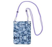 CPyuqw Sac à bandoulière noir pour femme - Sac universel pour téléphone portable à imprimé marbre bleu foncé, léger pour les activités de plein air, violet, Taille unique